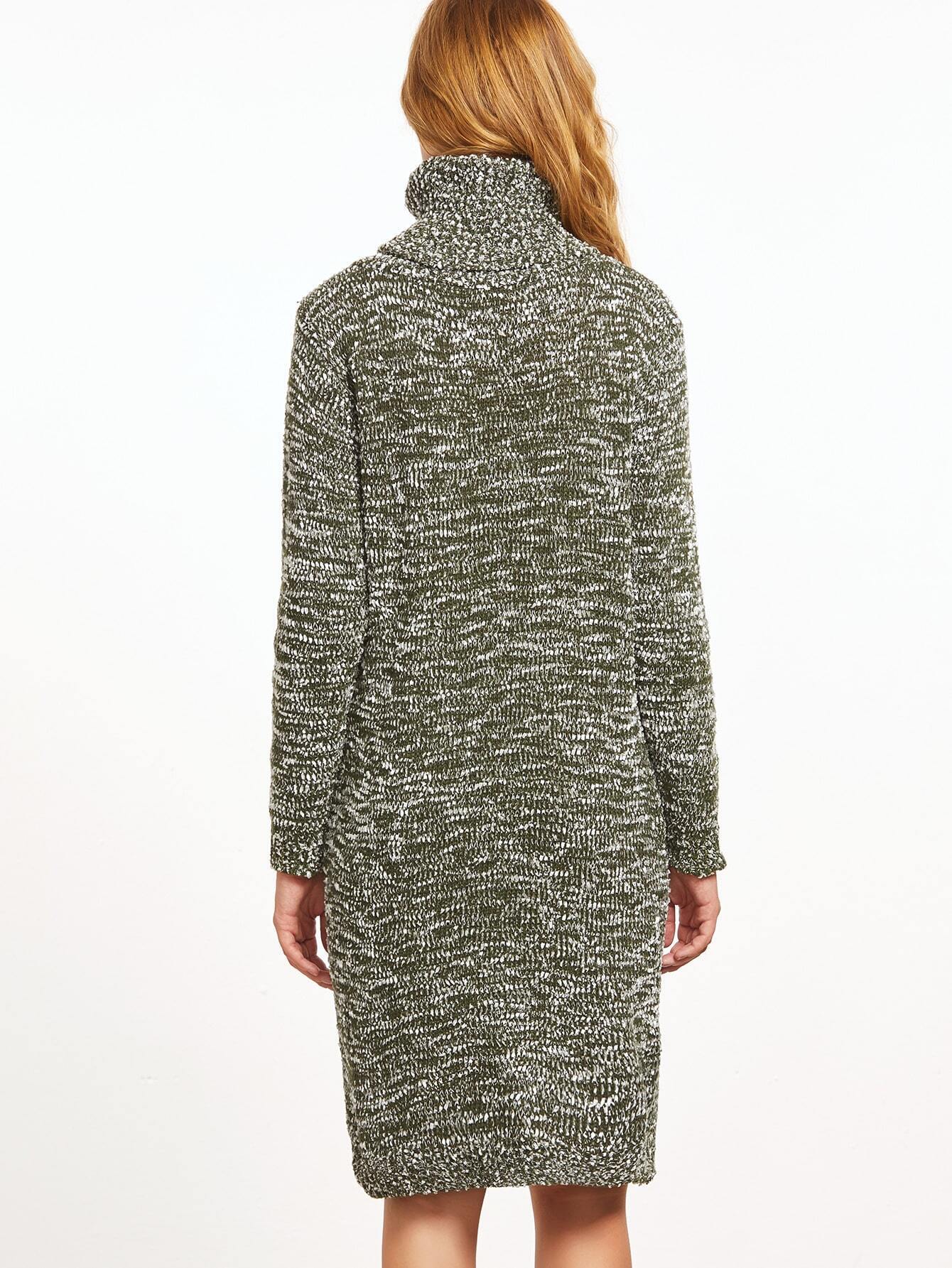 pale green turtleneck slub sweater dress