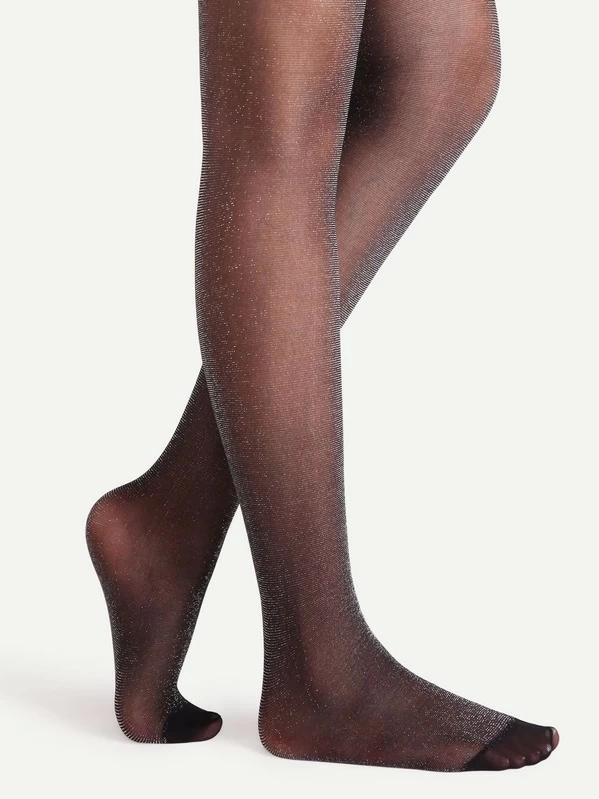 nero-lurex Ballerina supporto senza calze il 20