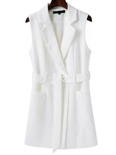 white blazer sleeveless