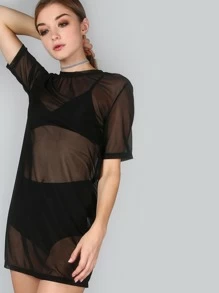 shein black mesh dress