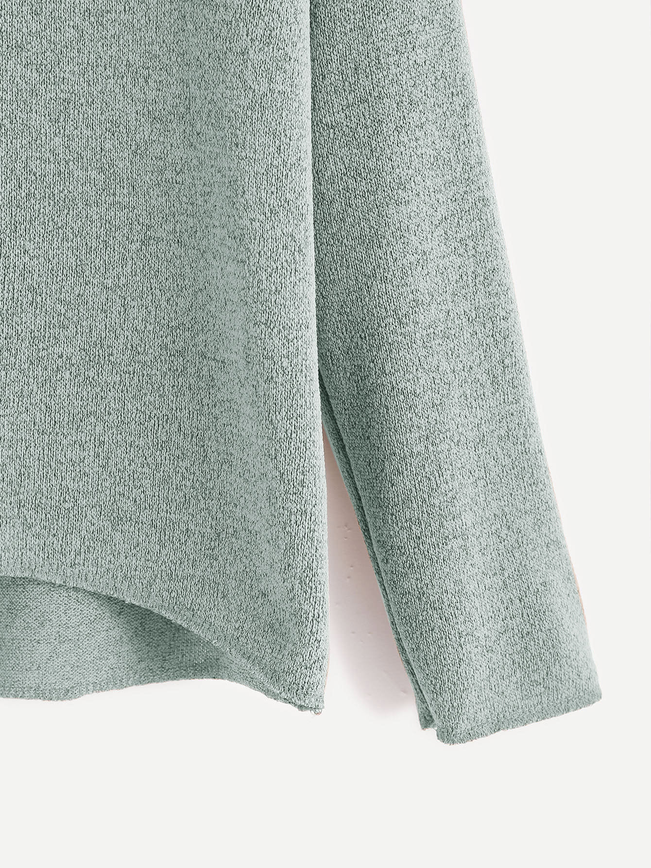 pale green drop shoulder dip hem t-shirt