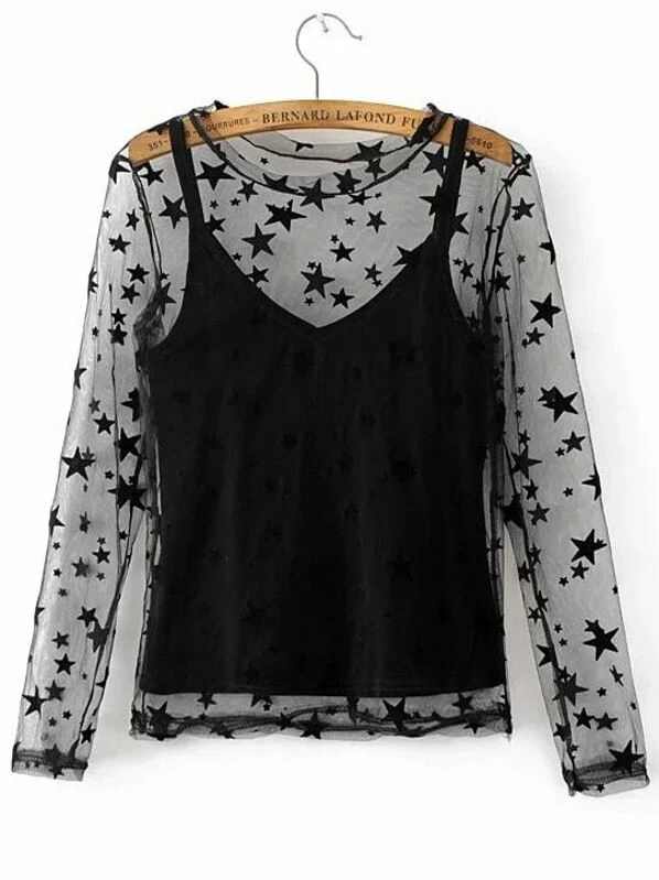 sheer top shein
