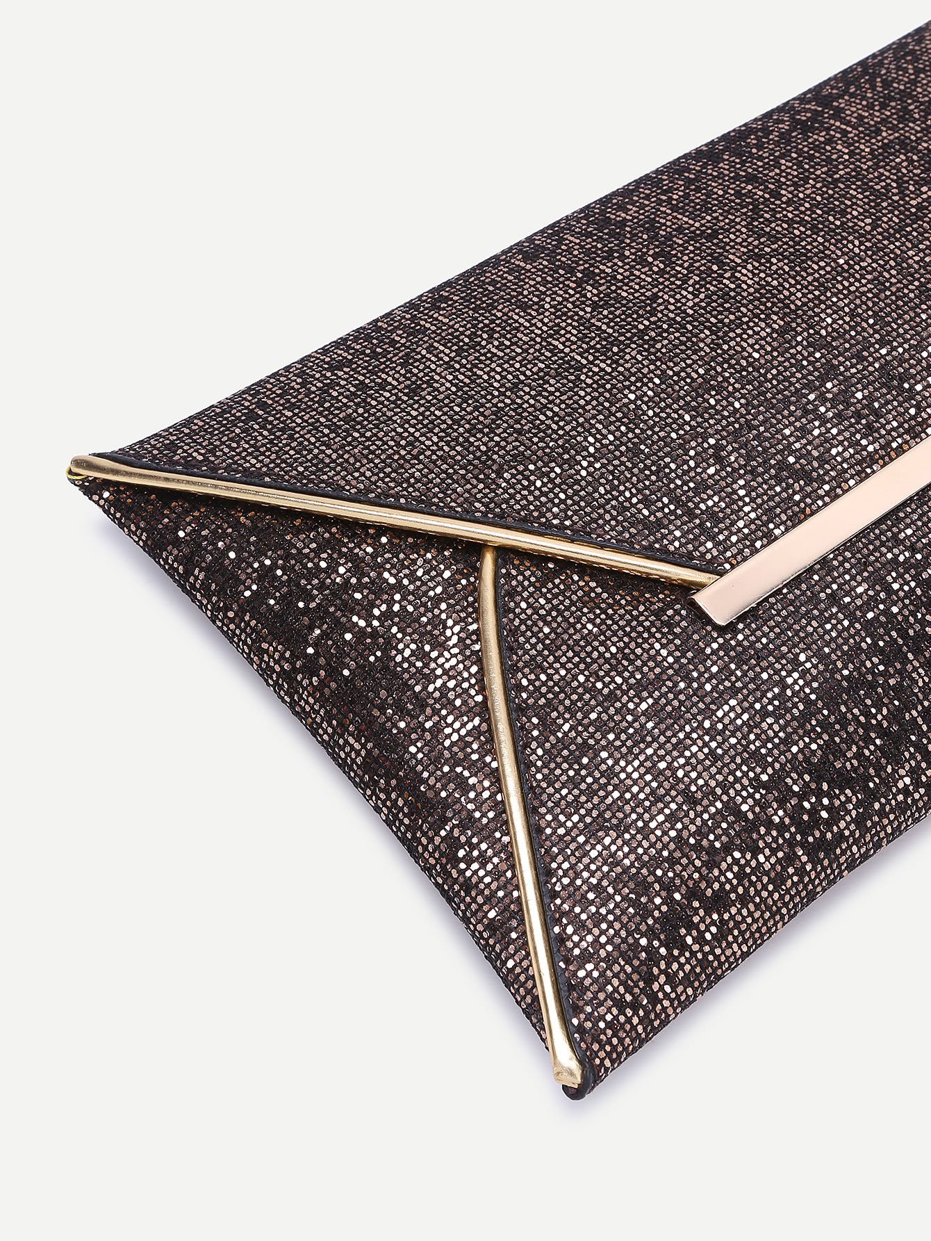 Glitter Contrast Trim Envelope Clutch Bag SHEIN USA