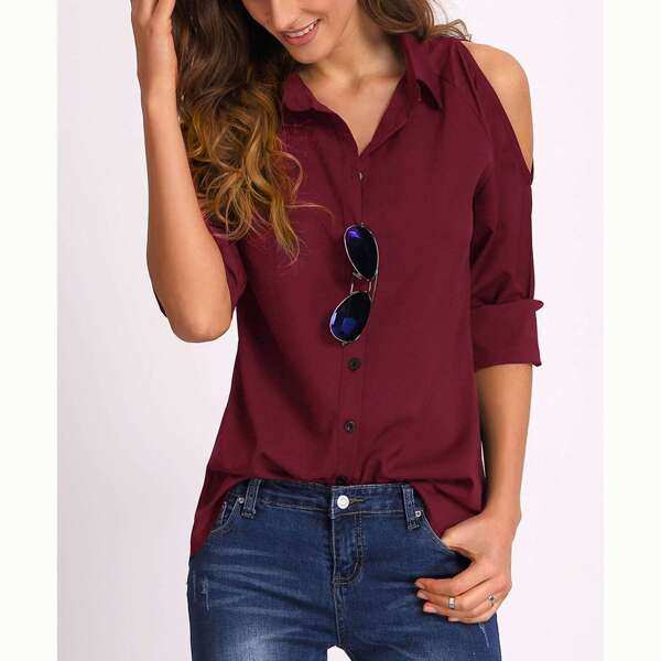 

Open Shoulder Button Through Shirt