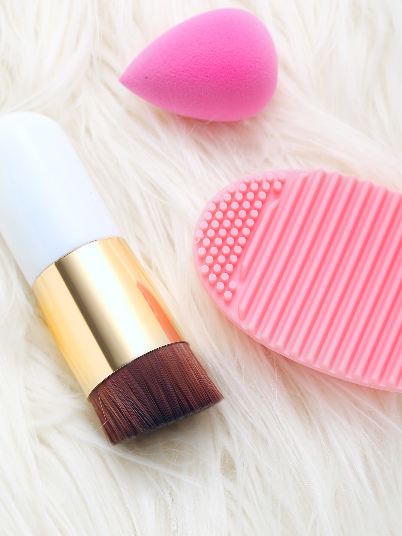 Makeup Brush Cleansing Brush Powder Puff Set SHEIN