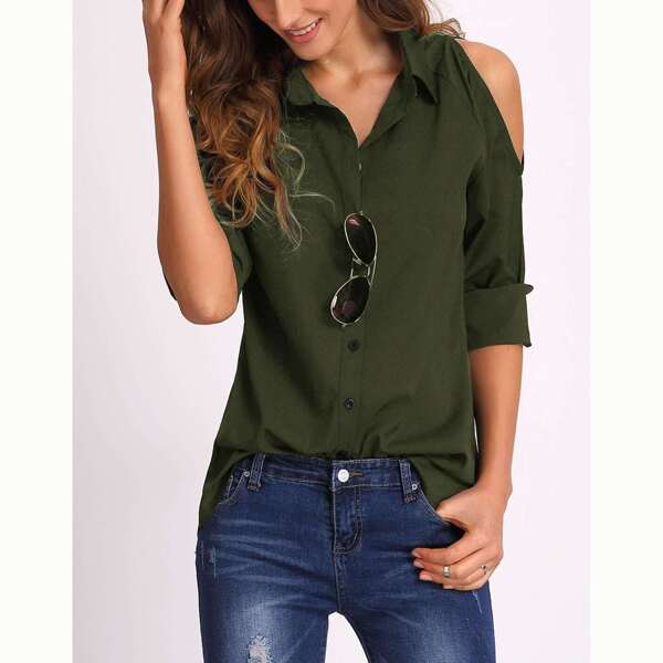 

Open Shoulder Button Through Shirt