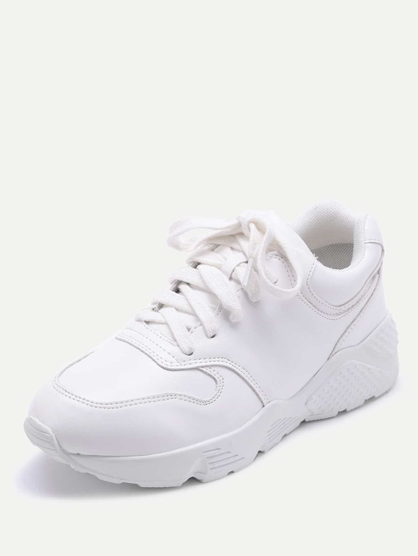 Chaussures de sport en dentelle avec des plumes fausse -French SheIn ... AddThis Sharing Buttons