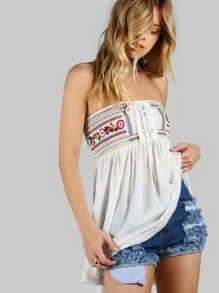 white flowy tube top