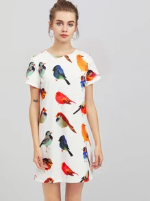 shein bird dress