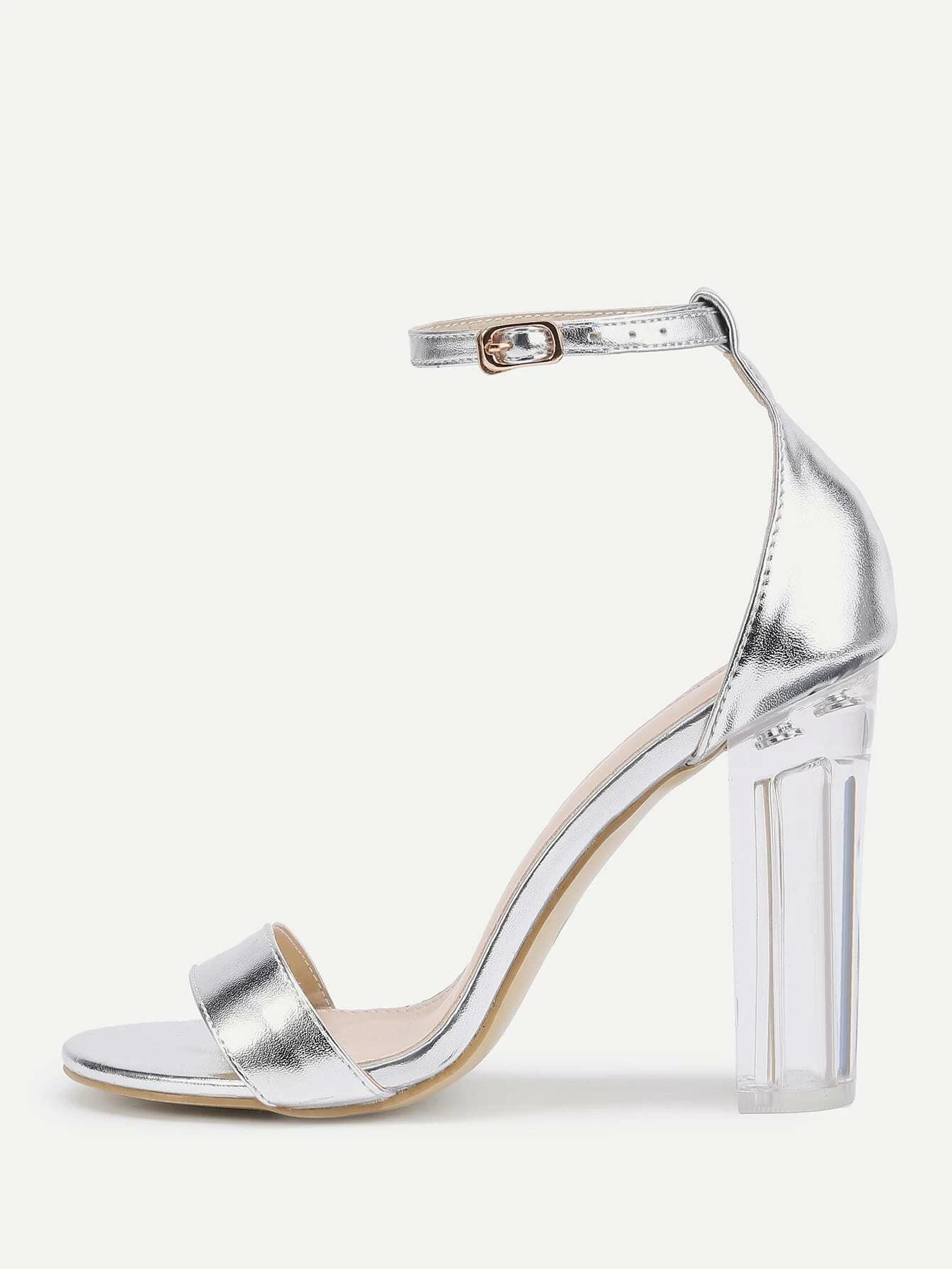 lucite heel sandals