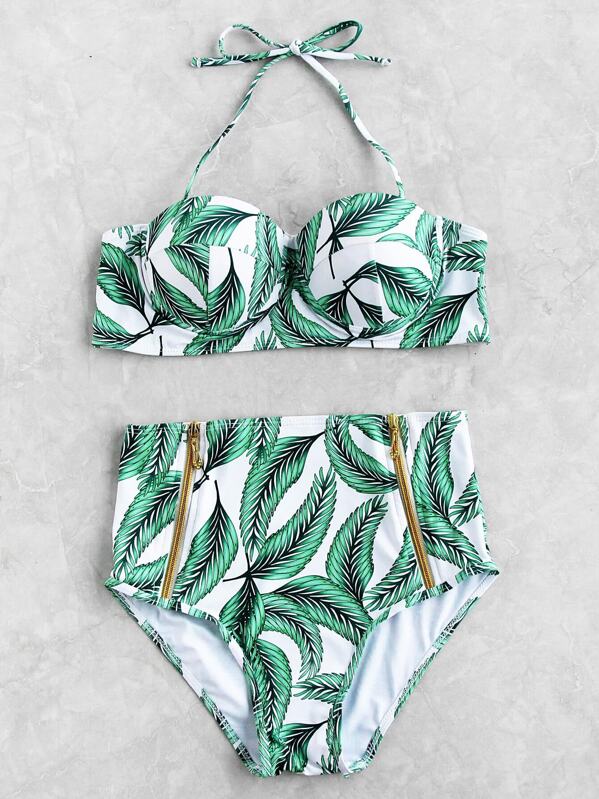 Set Bikini Con Alto Talle Estampado De ARc354qjL