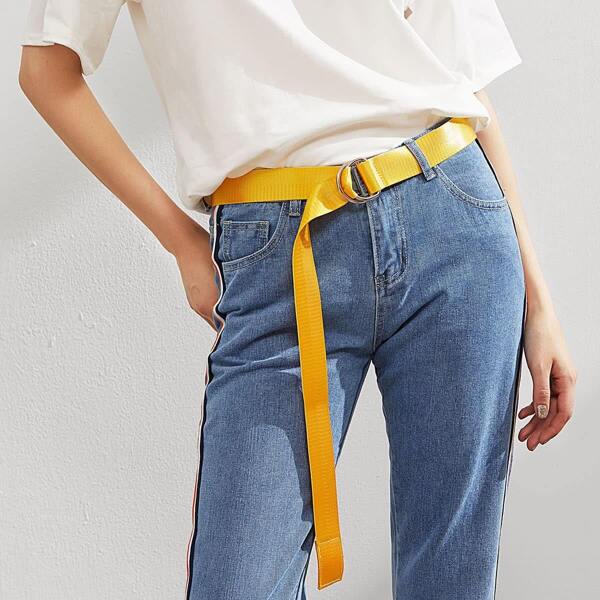 

Simple Belt With Double D Ring, Yellow bright