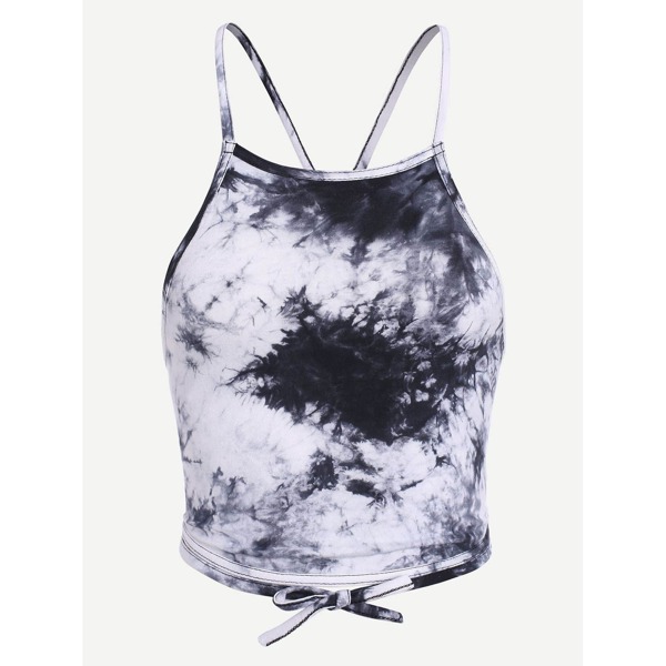 

Water Color Lace Up Self Tie Cami Top
