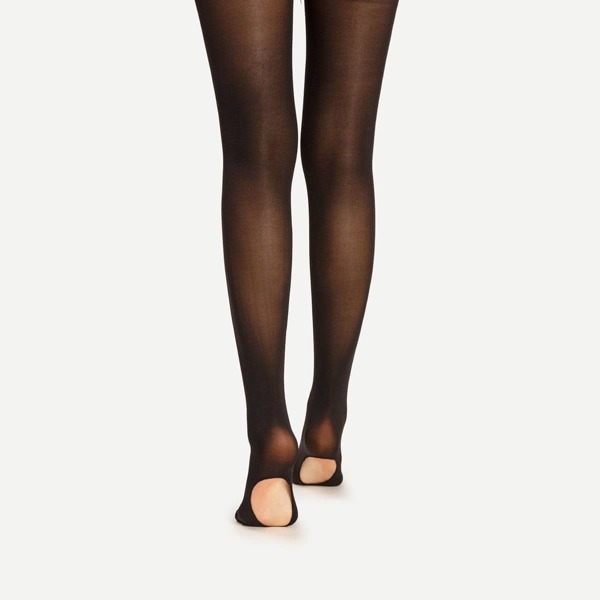 

Cut Out Sole Tights, Black