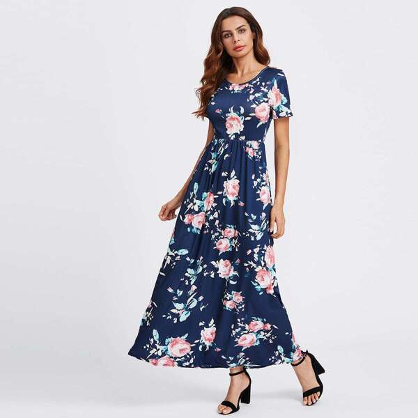 

Flower Print Maxi Dress