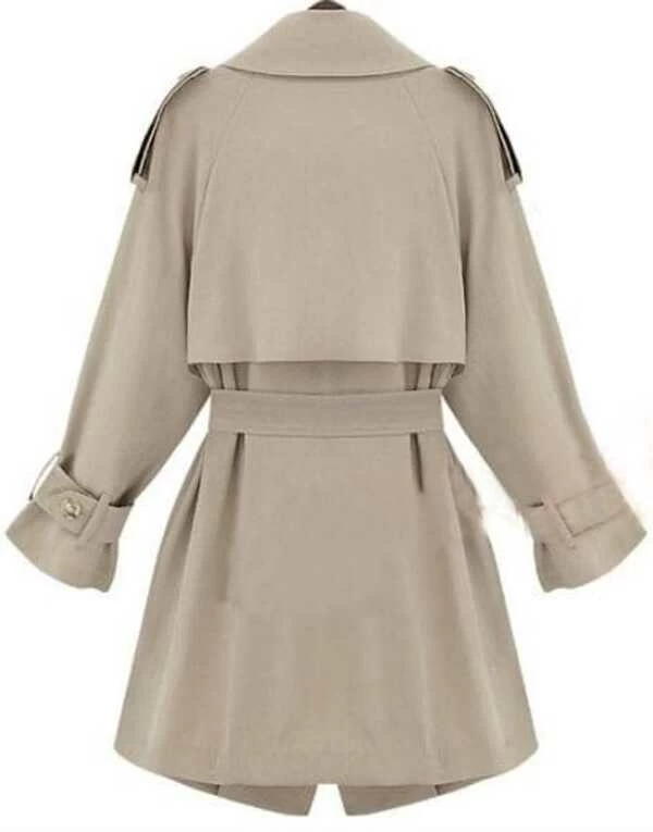 Beige Double Collar Storm Flaps Long Sleeve Trench Coat Shein Usa Beige Double Collar Storm Flaps Long, Why Do Trench Coats Have Flaps