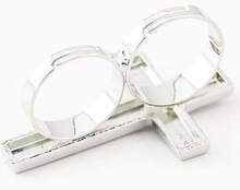 Beautiful The Cross Double Finger Ring