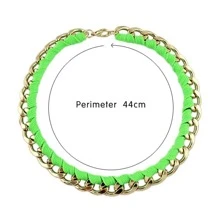 Neon Green Rope Gold Chain Wind Necklace