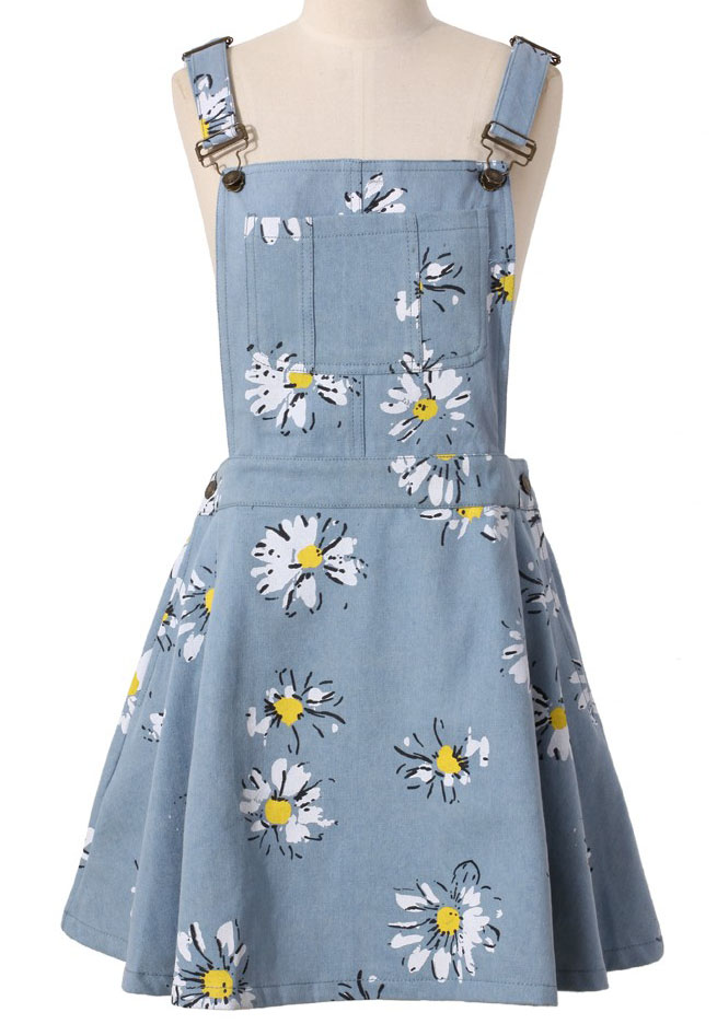 light blue dungaree dress