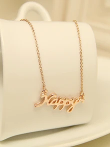 Gold Happy Chain Necklace