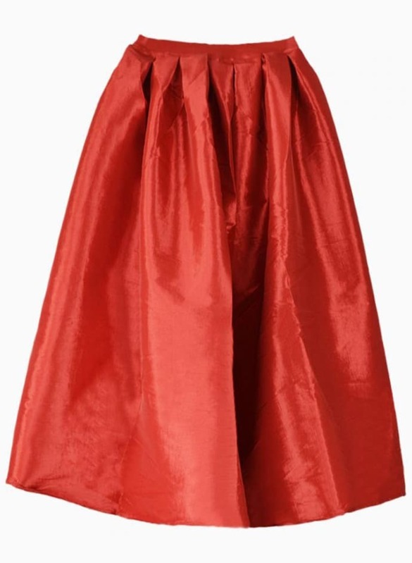 Red Flared Skirt Dress