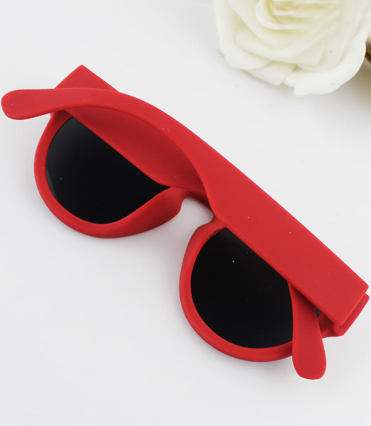 Black Lenses Red Round Sunglasses SheIn(Sheinside)