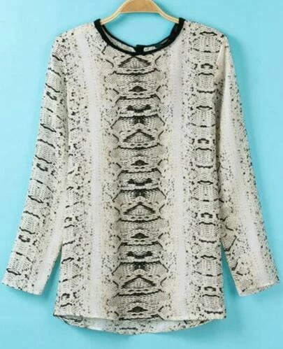 white snakeskin blouse