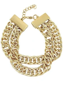 Gold Double Layers Chain Bracelet