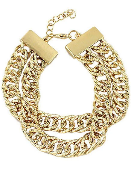 Gold Double Layers Chain Bracelet