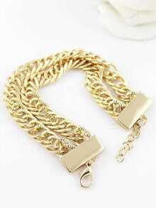 Gold Double Layers Chain Bracelet