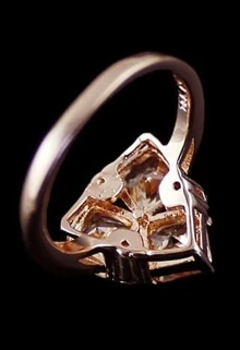 Gold Diamond Geometric Ring