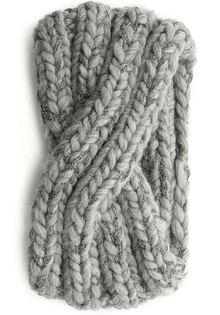 Grey Metallic Yoke Knit No Cap Hat