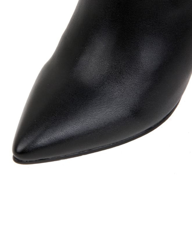 Black Rivet High Heel Leather Shoes SheIn(Sheinside)