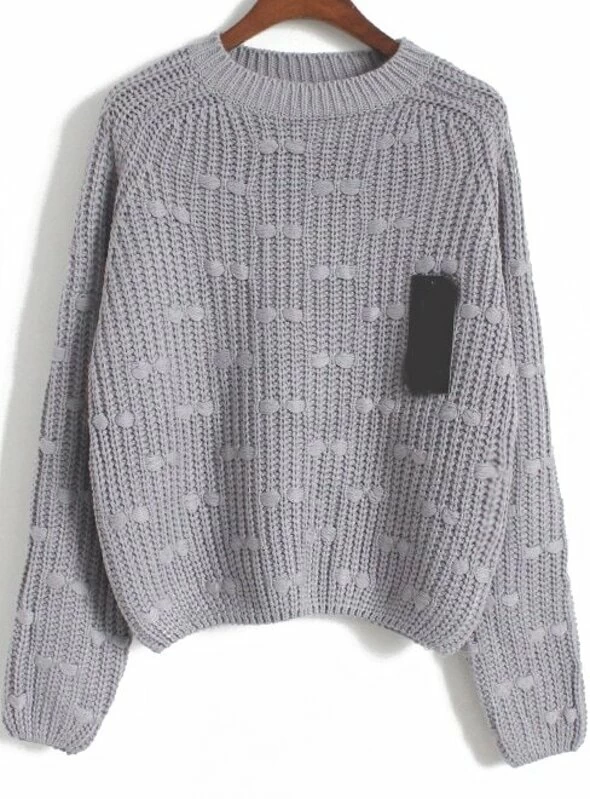 Jersey de punto lazo manga larga gris | Mode de Mujer jersey calado mujer shein