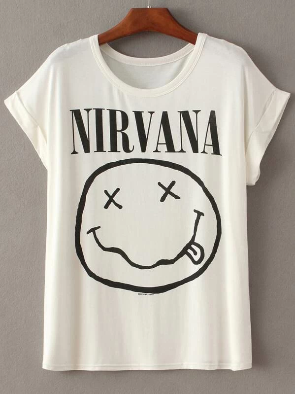 camiseta nirvana blanca