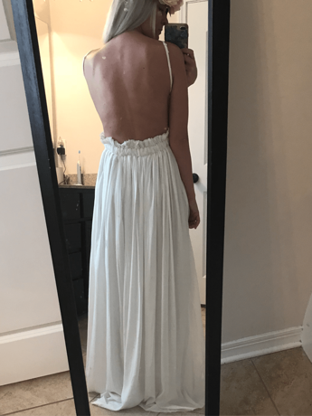 lace overlay backless pleated maxi dress