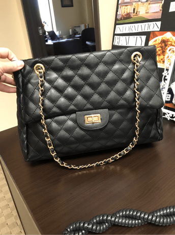 Quilted Satchel väska med kedja Quilted Satchel väska med kedja
