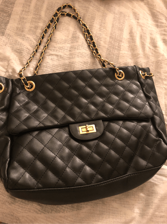 Quilted Satchel väska med kedja Quilted Satchel väska med kedja