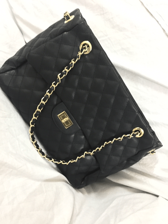Quilted Satchel väska med kedja Quilted Satchel väska med kedja