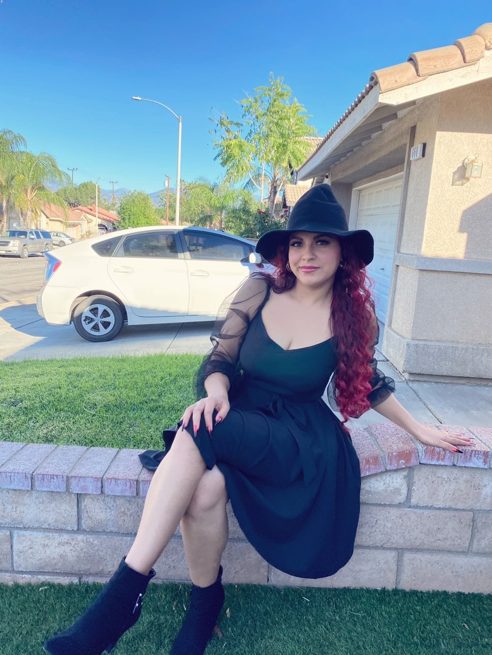 SHEIN Privé Sweetheart Neck Contrast Mesh Flare Hem Belted Dress