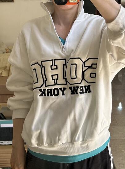 [MLB] Varsity Lettering Half Sleeve Sweatshirts /追跡付 Studded Patched Varsity Jacket - Heather Grey - SMOKERISENY