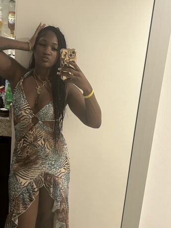 SHEIN BAE Hollow Out Random Printed High Slit Ruffle Hem Dress