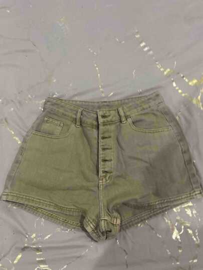 MISSGUIDED Buttoned Wide Leg Denim Shorts With Drawstring