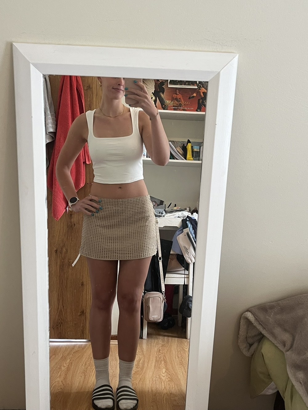 MISSGUIDED Rhinestone Embellished A-Line Mini Skirt｜MISSGUIDED