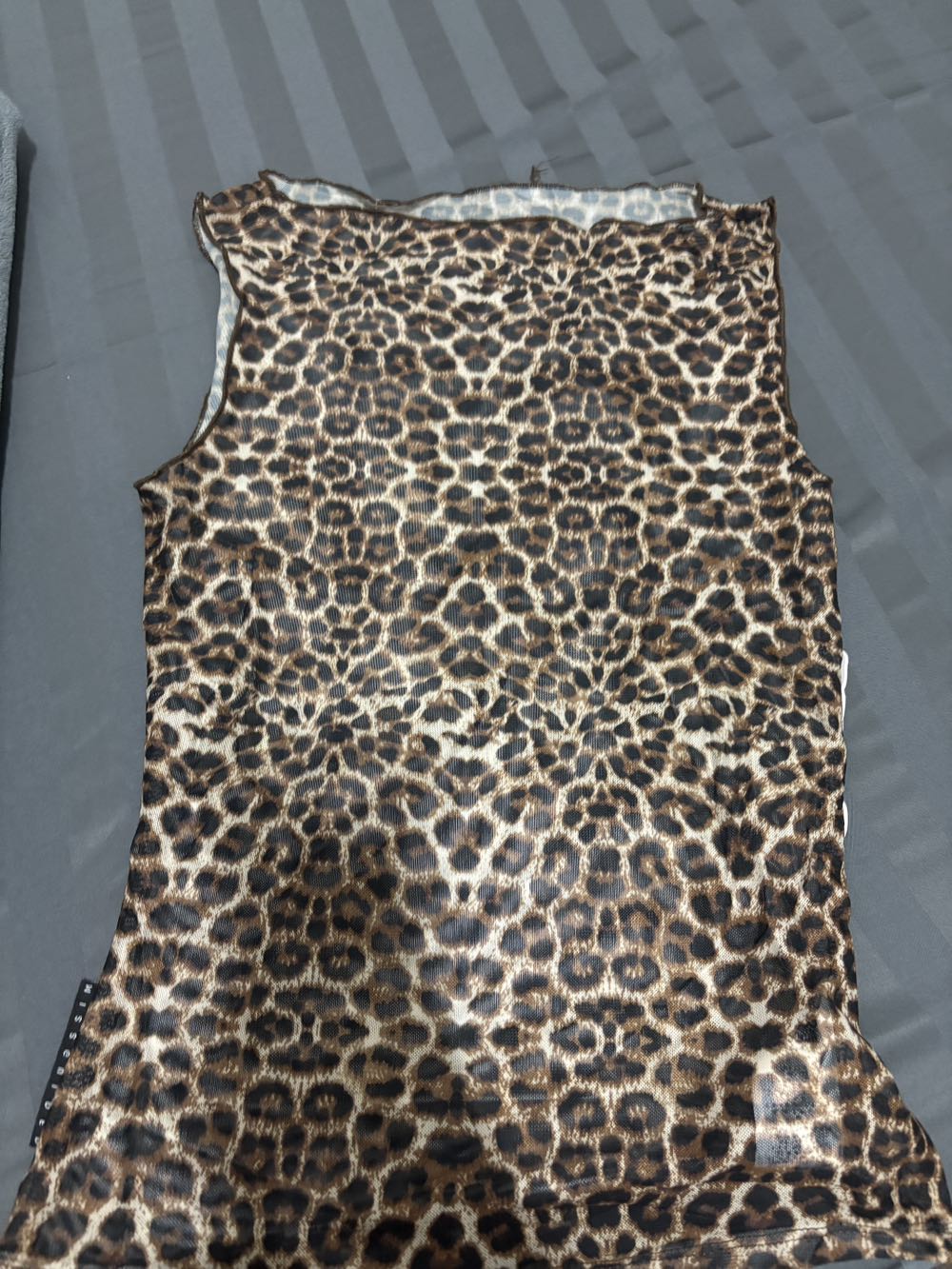 トップス Angelnumber555 leopard ribbon sleeveless 555) leopard lace sleeveless @ba.byfacee