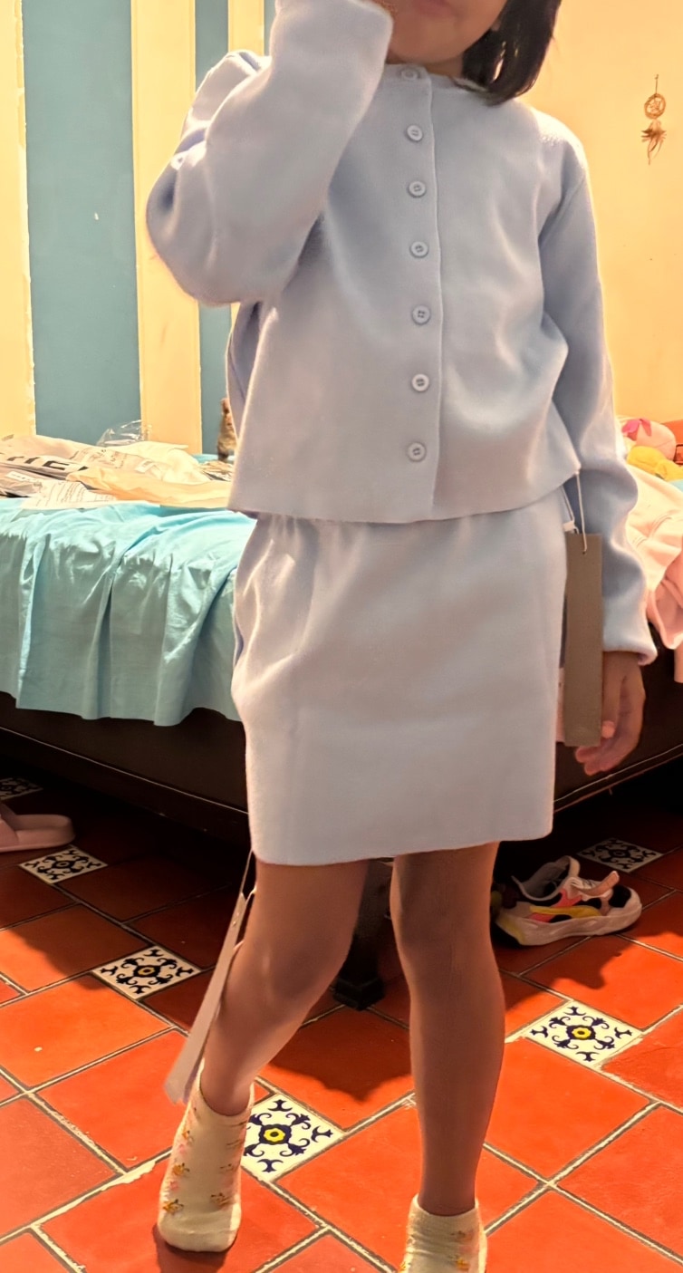 【THE MOZZ】Pie Button Cardigan & Skirt Setup Maralyn Front Pocket Short Cardigan