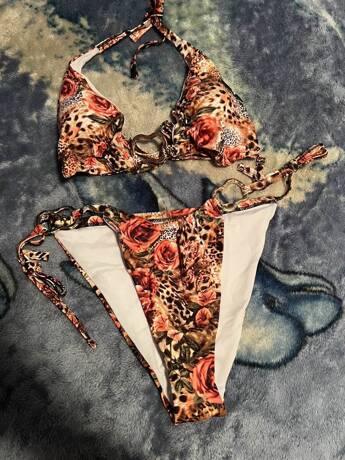 2pcs/Set Plus Size Sexy Leopard Print Halter Tie-Up Bikini For Women, Suitable For Beach & Pool, For Summer Vacation,Removable Swimwear Pads,Summer Dresses For Women,Summer Clothes Women,Festival,Skirts,Ibiza Outfits,Swimwear Women,Bikini Set,Swimming Costume Women,Beach Wear Women,Holiday Co Ord,Beach Dress,Bikinis For Women Sets,Swimsuit,Leopard Grain