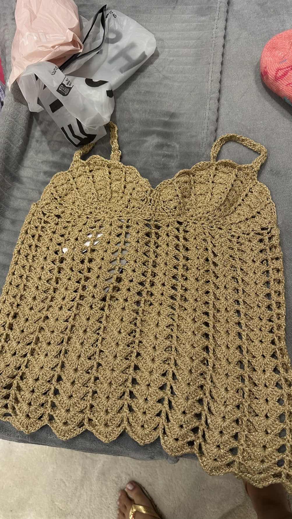 トップス Eaphi fringe crochet knit bustier Eaphi fringe crochet knit bustier - メルカリ