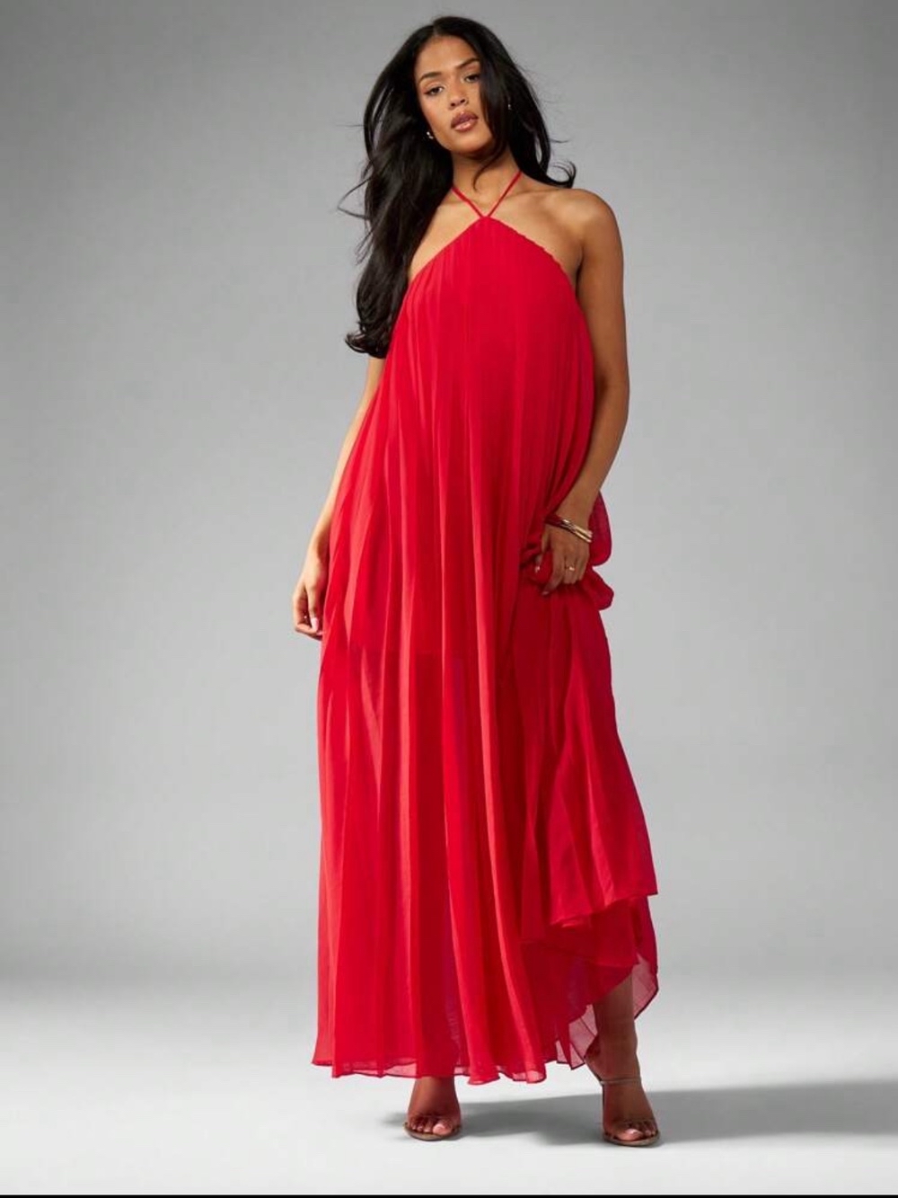 新品　maisoncelon pleated halter maxi dress Brandon Maxwell Pleated Tiered Halter Maxi Dress | Saks